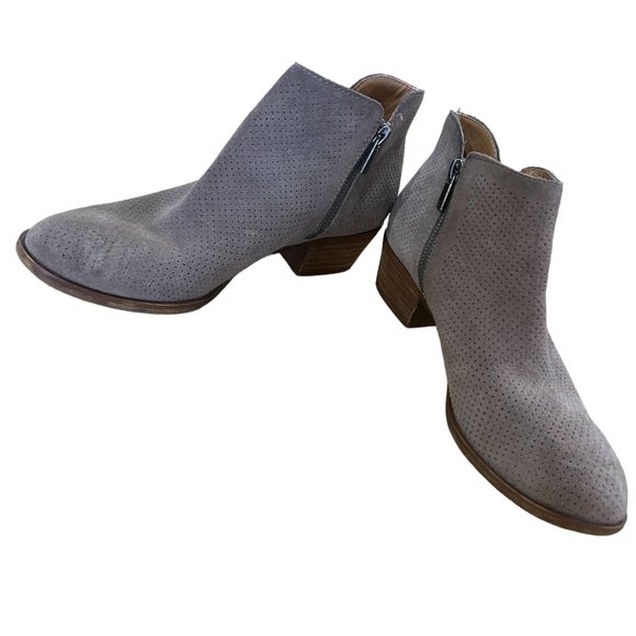 Lucky Brand Taupe Suede Ankle Boots Size 8.5 - Picture 2 of 8